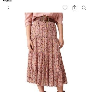 BA&SH
Monder Floral Print Tiered Midi Skirt
